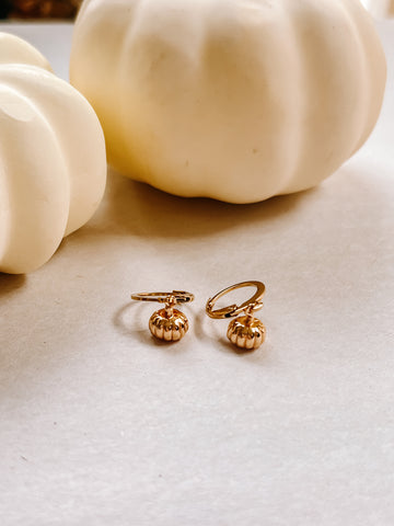 Gold Tiny Pumpkin Huggies