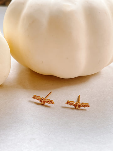 Tiny Gold Bat Studs