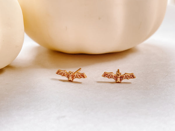 Tiny Gold Bat Studs