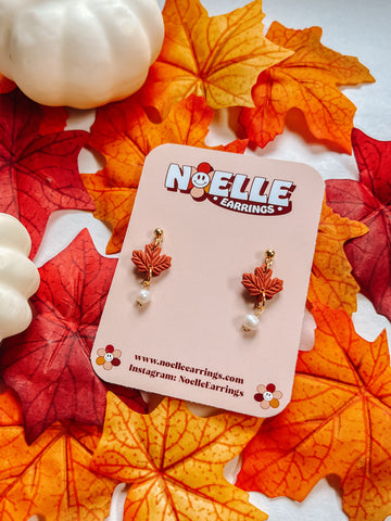Pearl Leaf Earrings