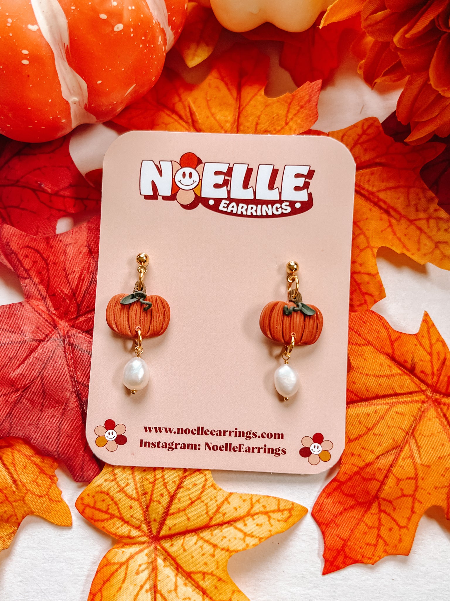 Pearl Pumpkin Earrings