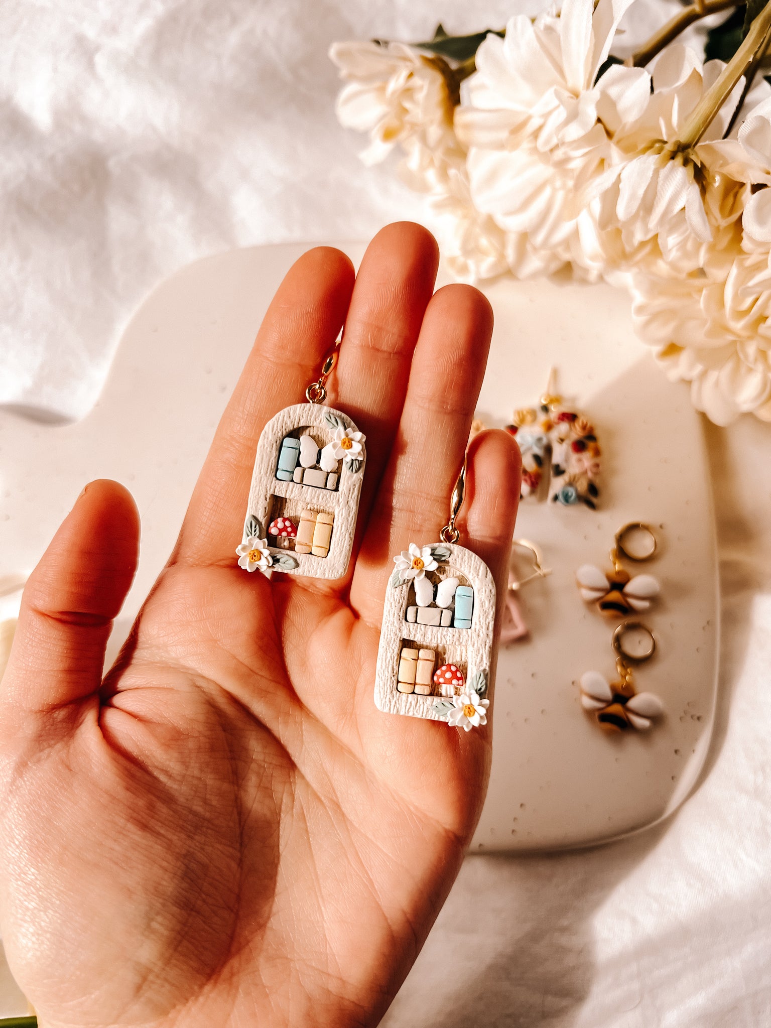 Spring Bookshelf Earrings