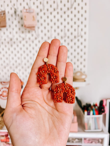 Terracotta Monochromatic Floral Patterned Arches