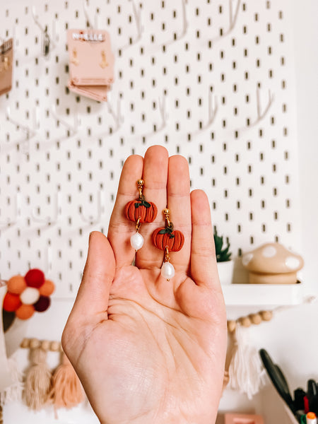 Pearl Pumpkin Earrings