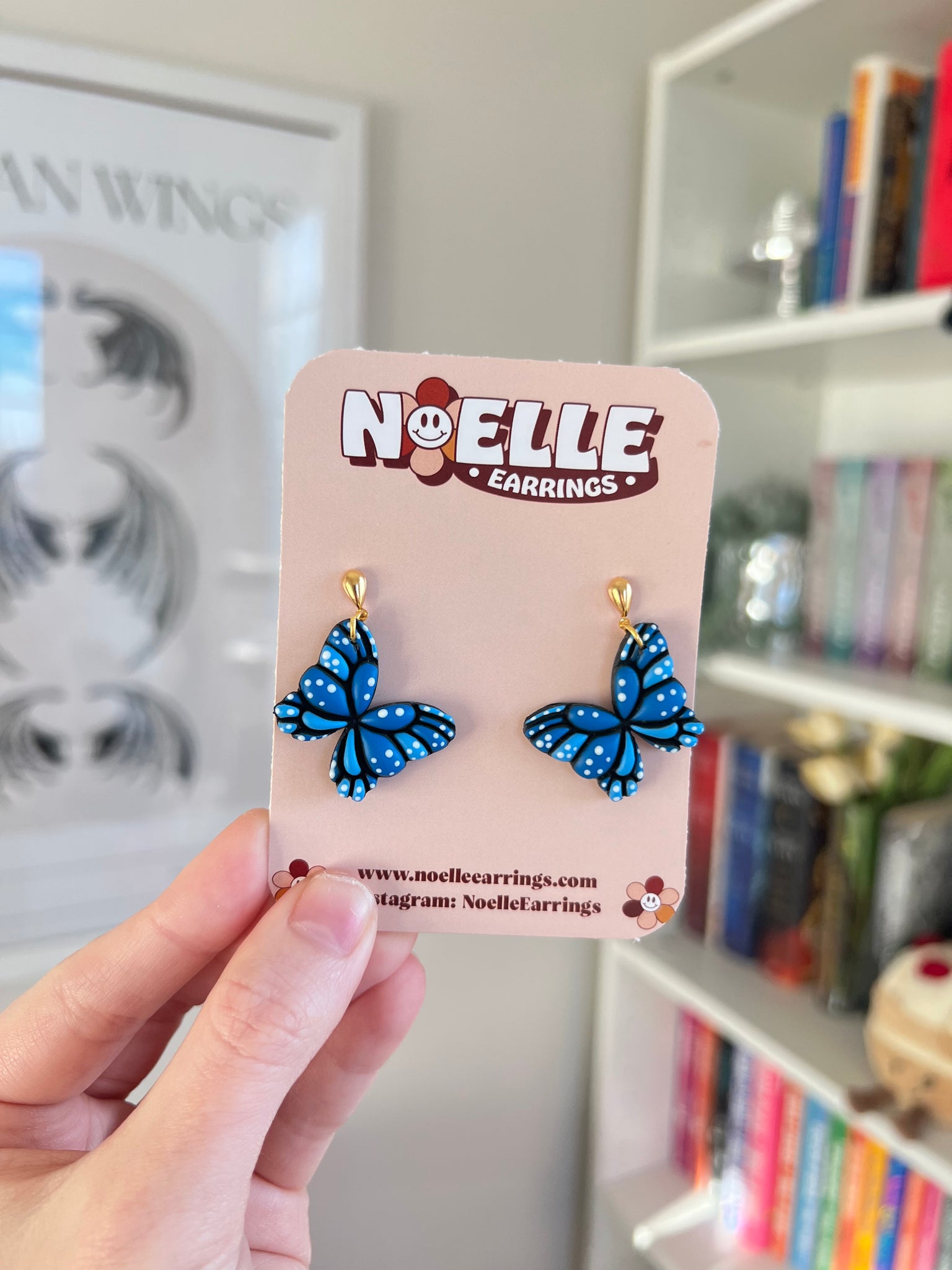 Blue Monarch Butterfly Earrings