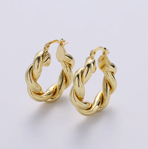 Gold Filled Twisted Hoop Earrings