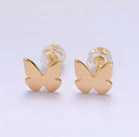 Gold Filled Mini Butterfly Stud Earrings