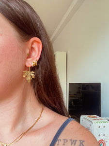 Hammered Gold Maple Leaf Drops