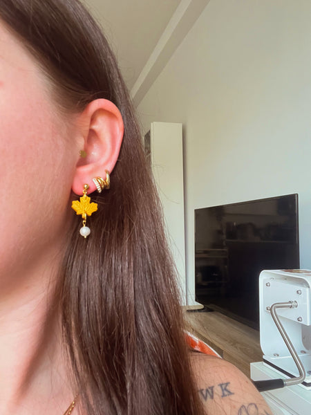 Pearl Leaf Earrings