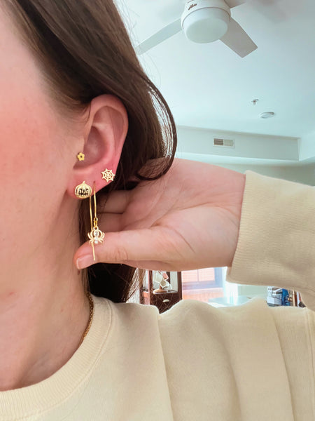 Gold Jack O' Lantern Studs