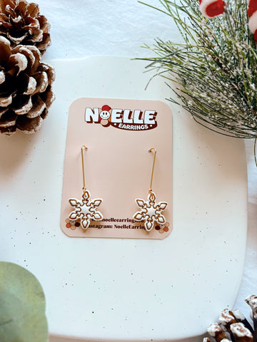 Glittery Snowflake Drop Earrings