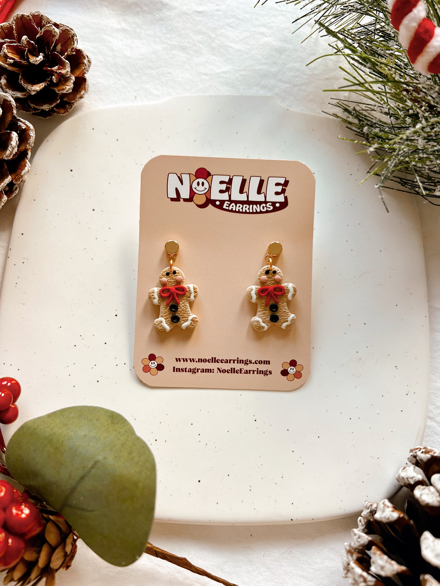 Ribbon Gingerbread Earrings