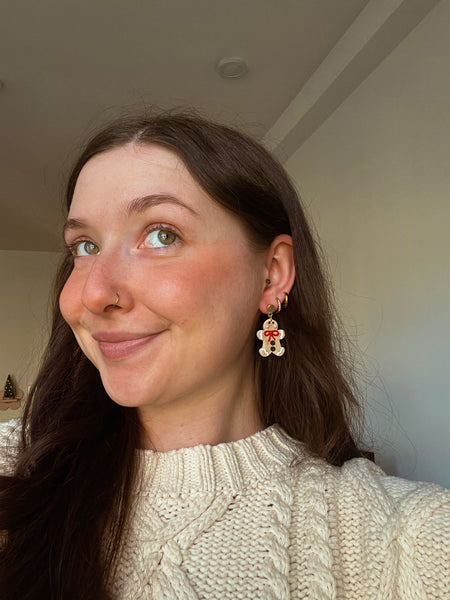 Ribbon Gingerbread Earrings