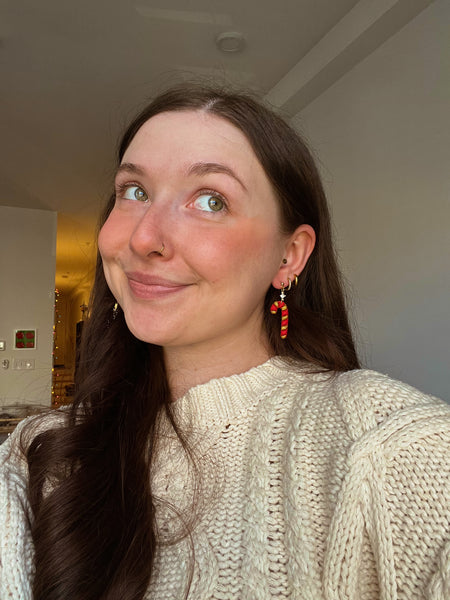 Glittery Candy Cane Dangles