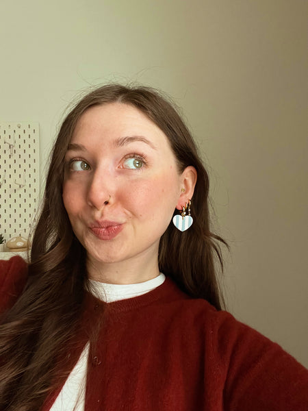 Striped Heart Earrings