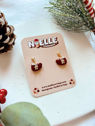 Gingerbread Hot Cocoa Mug Earrings