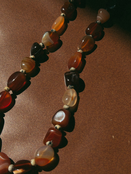 Carnelian Nugget Beaded Necklace