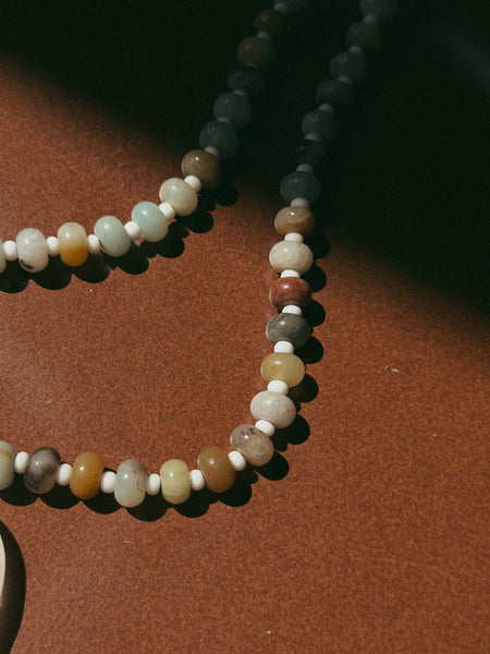Quartz + Amazonite Fish Necklace