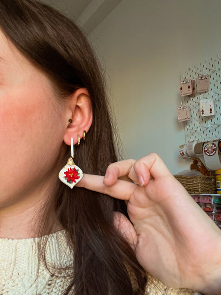 Floral Ornament Drop Earrings