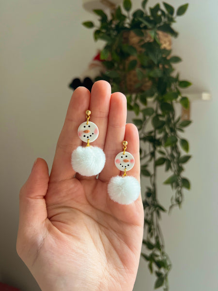 Pom Pom Snowman Earrings