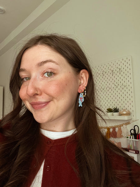 Ribbon Sardine Earrings