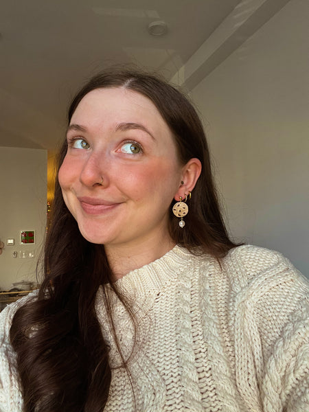 Pearl Chocolate Chip Cookie Earrings