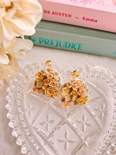 Yellow Rose Earrings