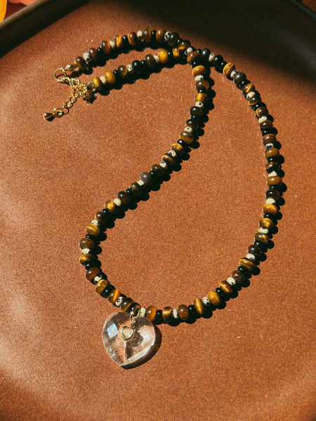 Tigers Eye Heart Necklace