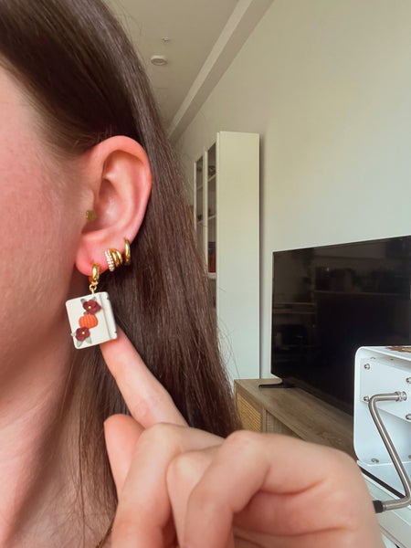 Floral Pumpkin Book Earrings