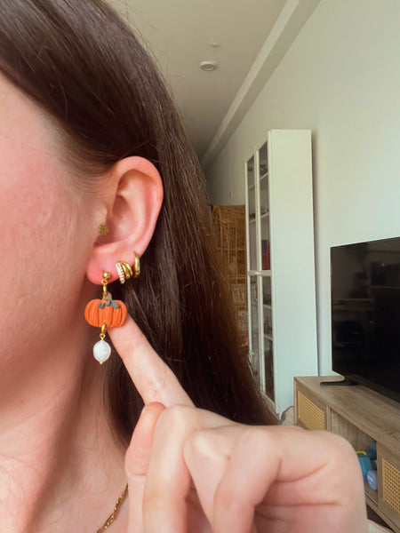 Pearl Pumpkin Earrings