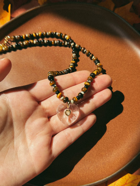 Tigers Eye Heart Necklace