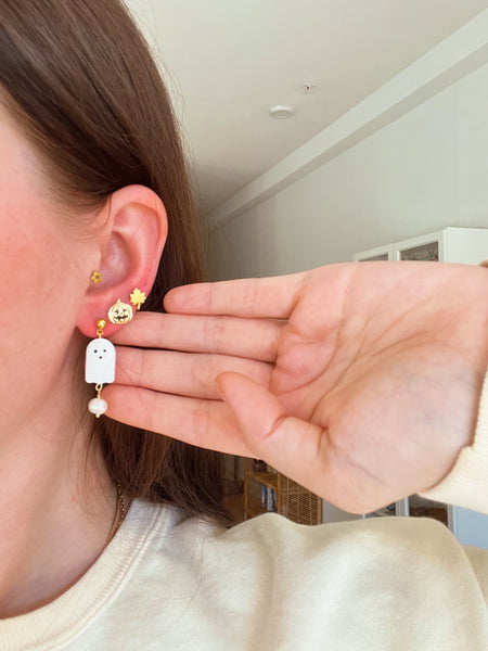 Pearl Ghost Bead Earrings