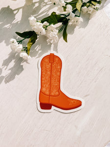 Clear Cowboy Boot Sticker
