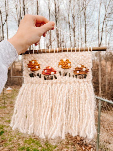 Handmade Woven Wall Hanging Decor- Mushroom Design
