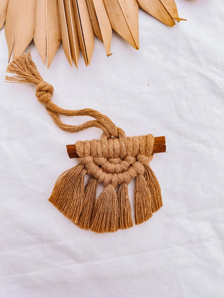 Cinnamon Stick Macrame Ornaments